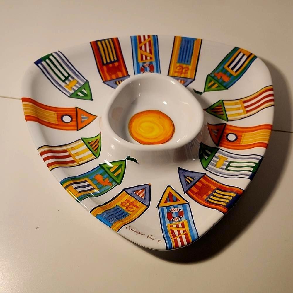 Christopher Vine Beach Cabana melamine plate